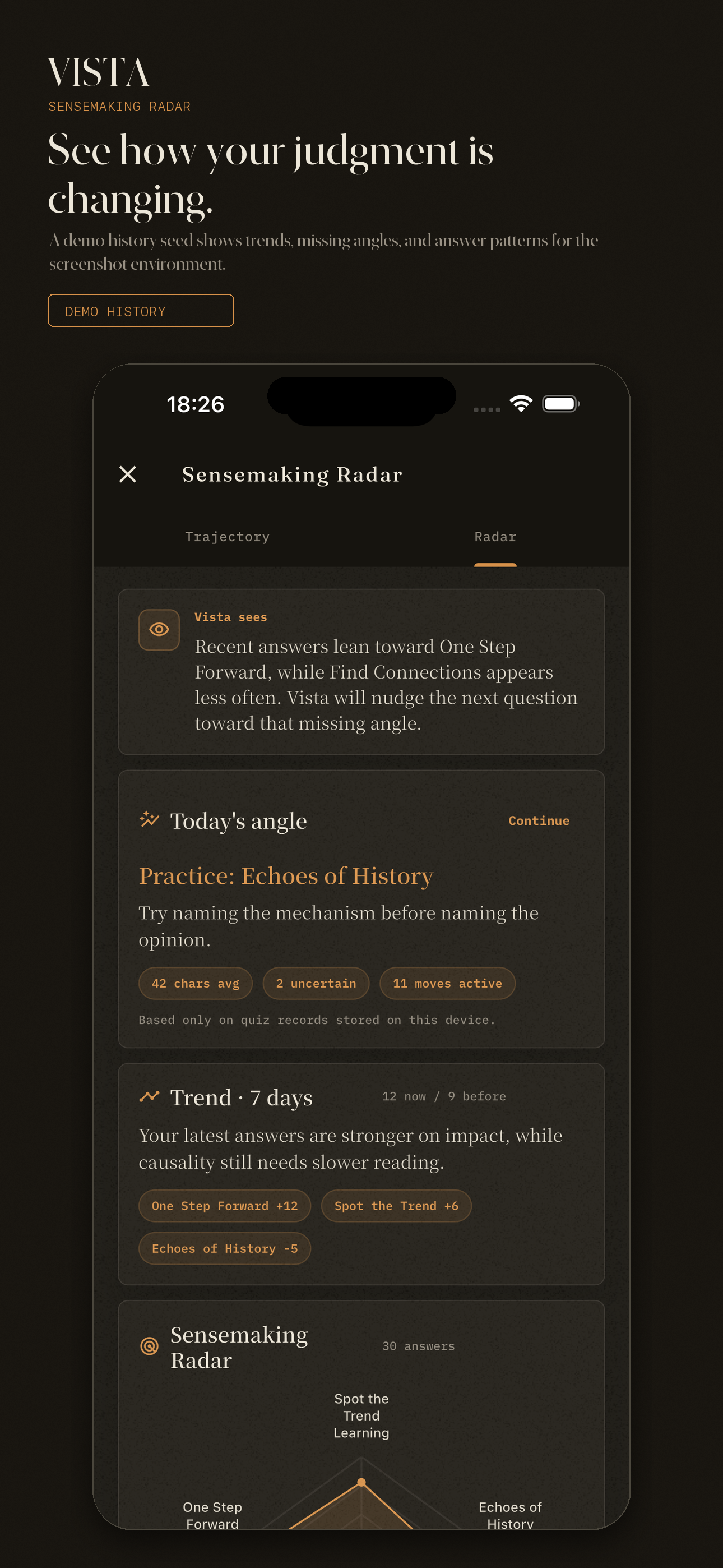 Vista sensemaking radar — see how you make sense of the world